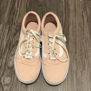 Pink and white VANS